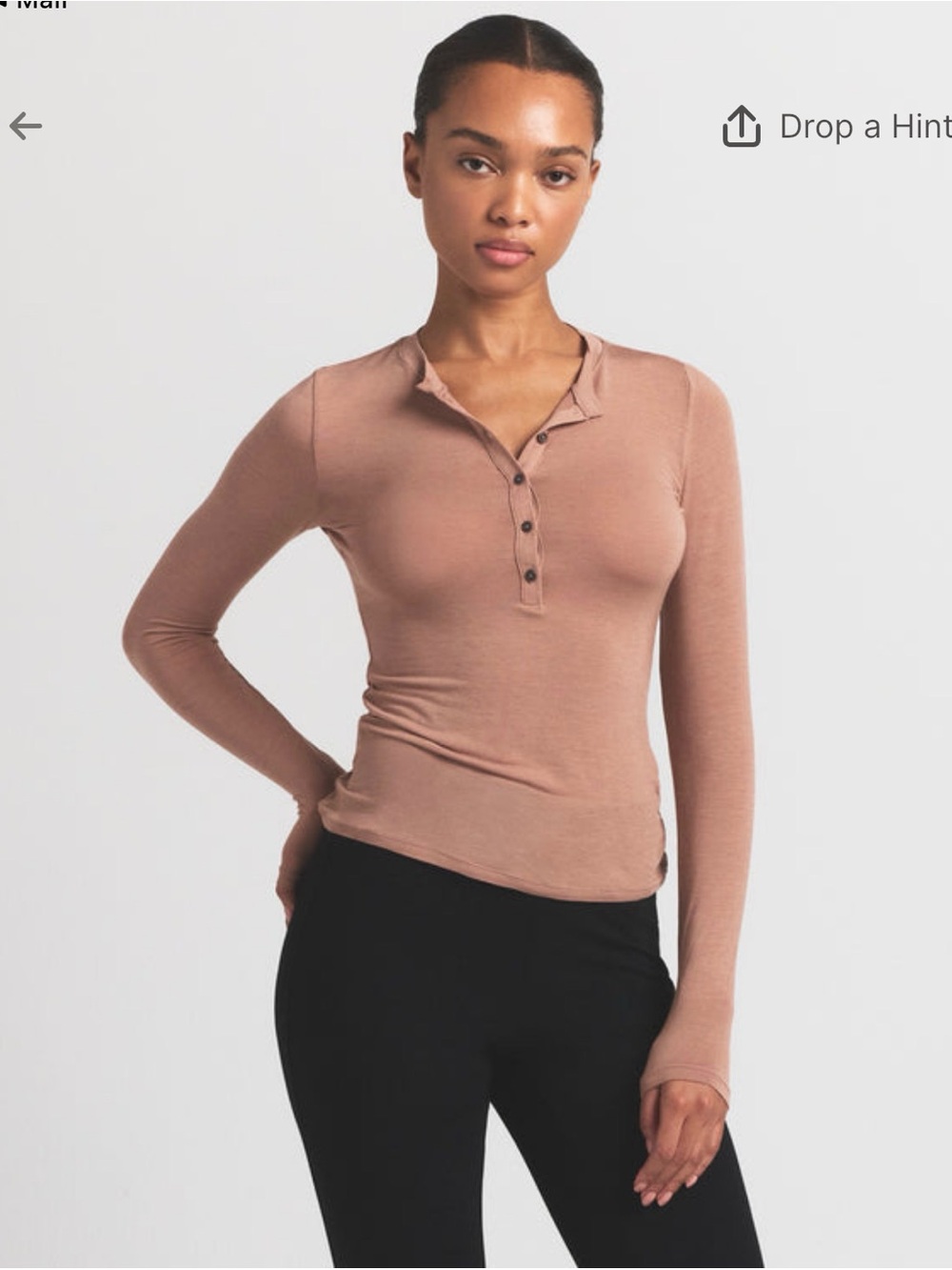 SKIMS SHEER MODAL CREWNECK HENLEY - Picture 2 of 4